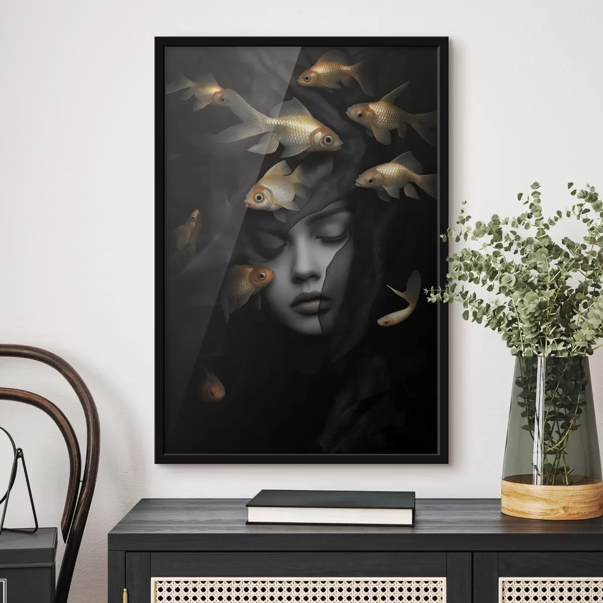 Poster Das Mädchen und der Fisch f42612