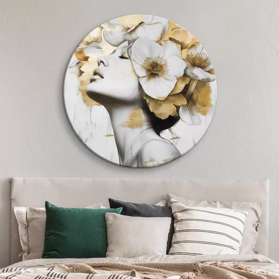 Wandbilder Ein Mädchen mit Blumen auf dem Kopf r42606