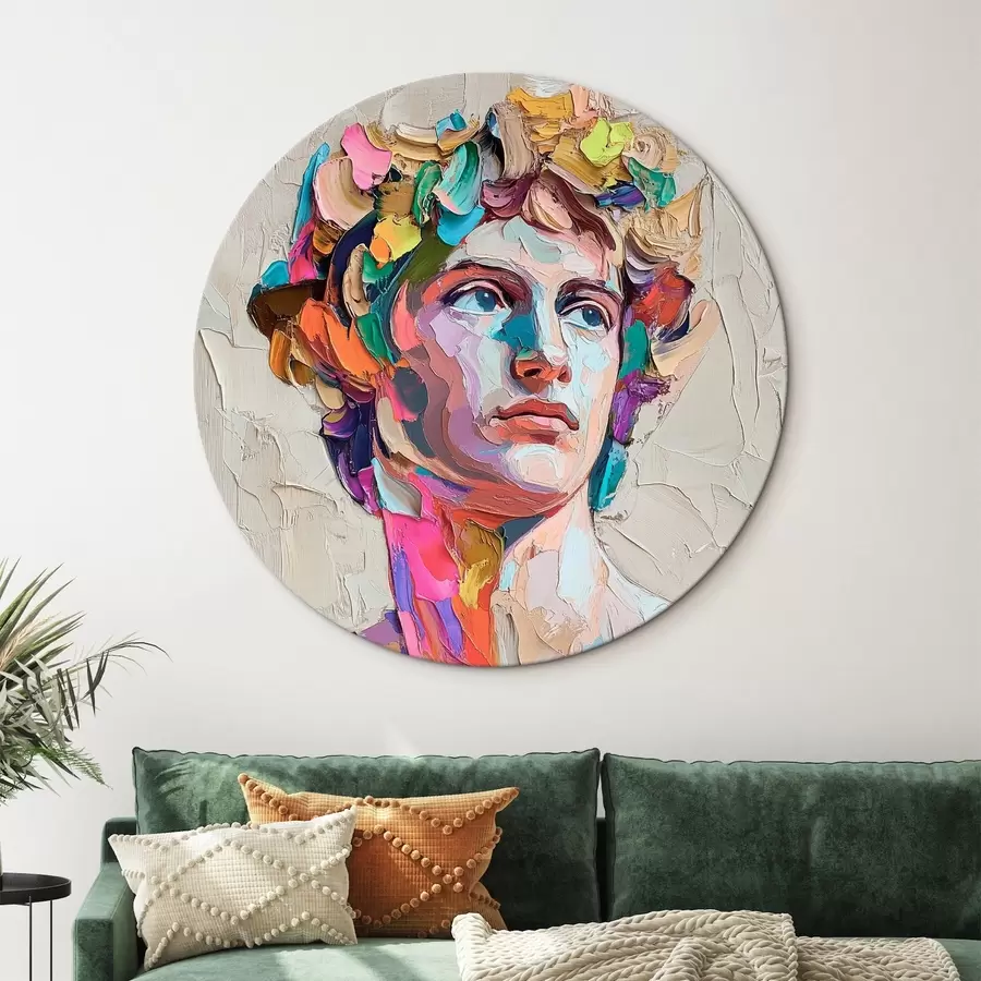 Wandbilder Kopf von David mit mehrfarbigen Strichen r42607