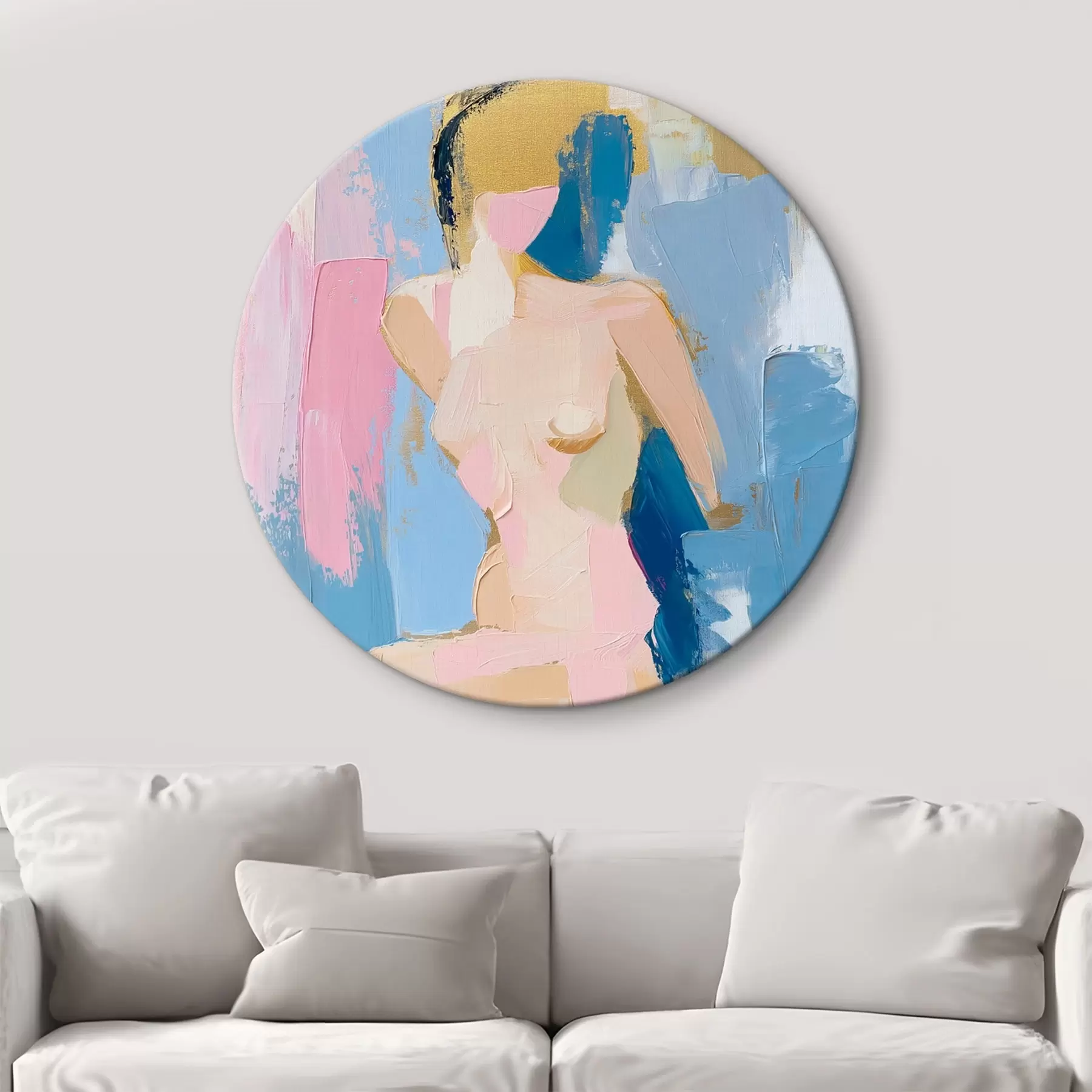 Wandbilder Eine abstrakte Zeichnung eines Mädchens, die mit Farbstrichen erstellt wurde r42609