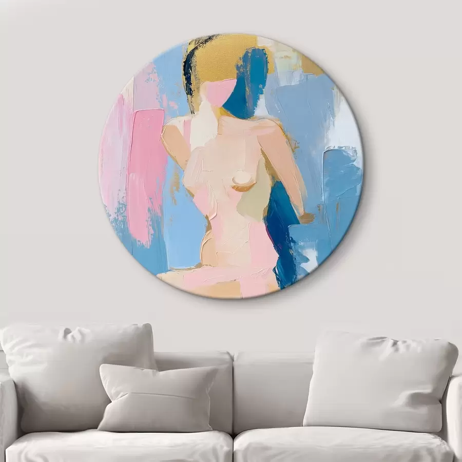 Wandbilder Eine abstrakte Zeichnung eines Mädchens, die mit Farbstrichen erstellt wurde r42609