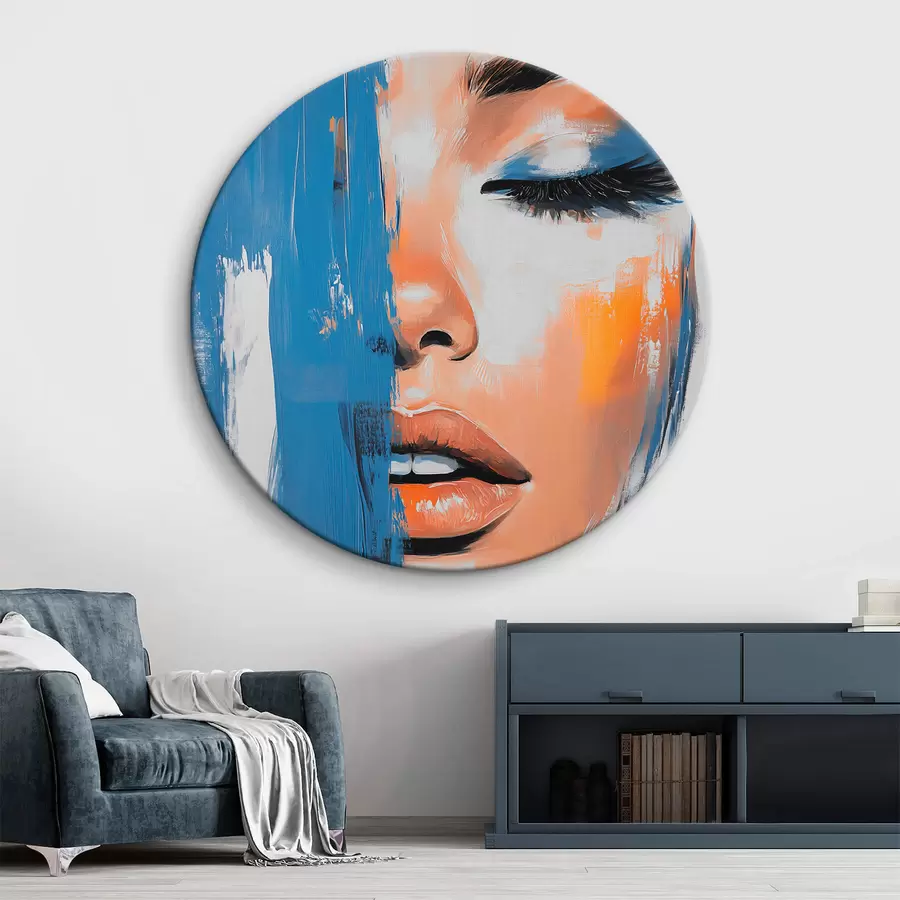 Wandbilder Porträt einer Frau mit Pinselstrichen r42553