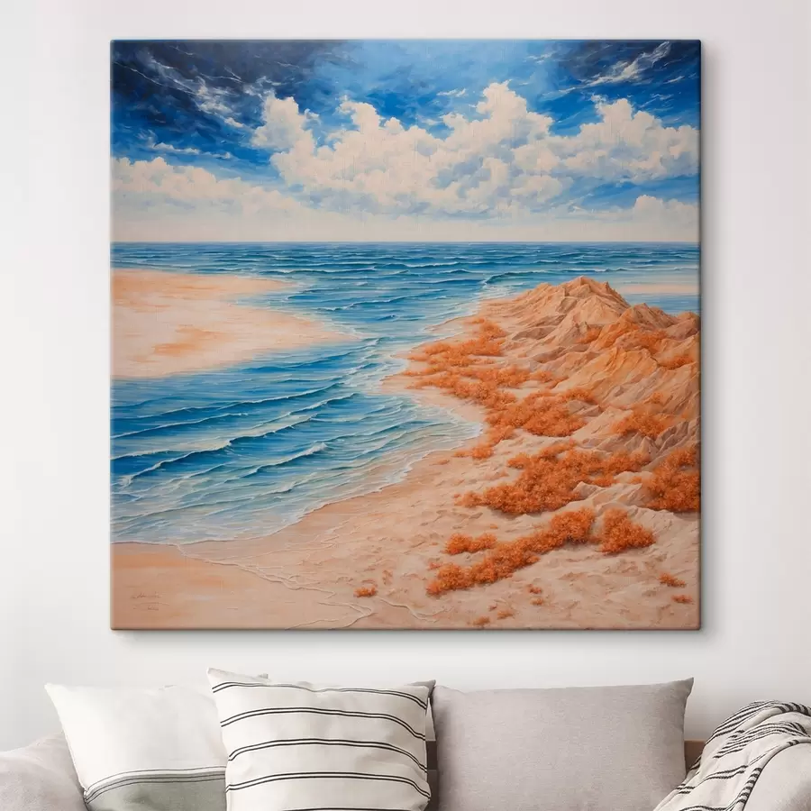 Wandbilder Strand und blauer Himmel in Acrylmalerei Stil s42518