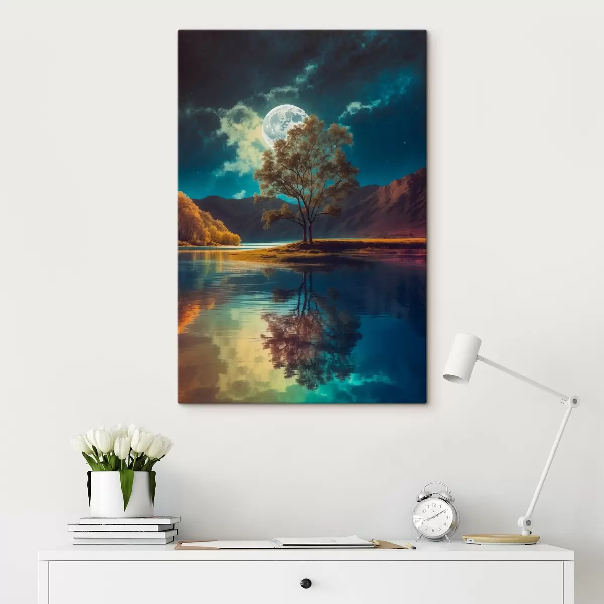 Wandbilder Baum in der Mitte des Sees s42520