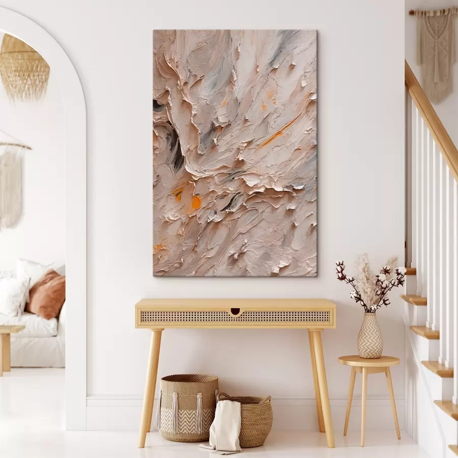 Wandbilder Abstrakte Malerei mit schwarzen und gelben Farben in Ölmalerei Stil s42526