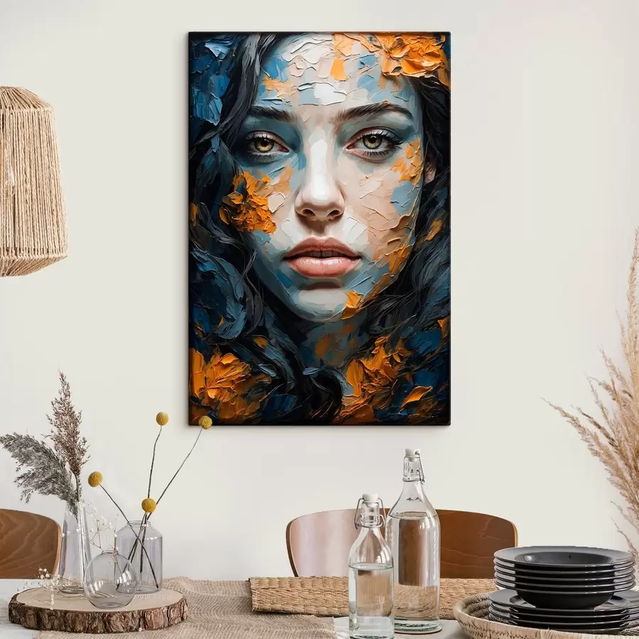 Wandbilder Gesicht eines Mädchens im Stil der Ölmalerei s42538