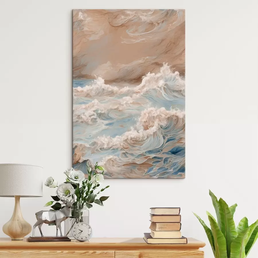 Wandbilder Abstraktes tobendes Meer im Stil der Ölmalerei s42539