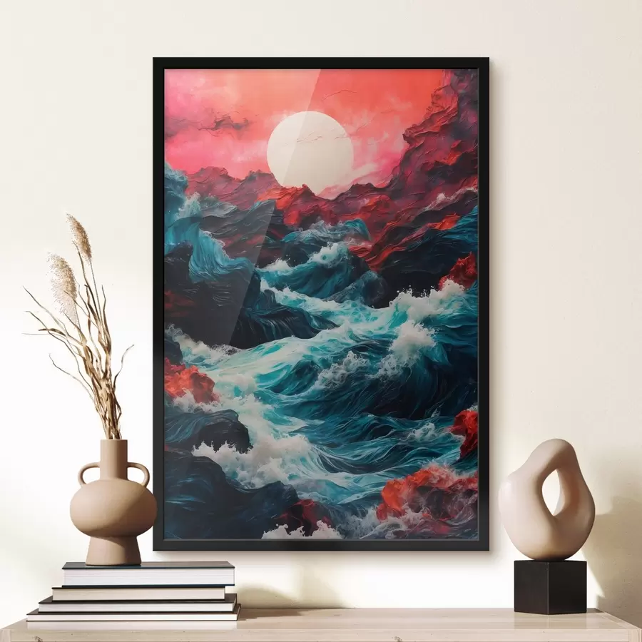 Fototapete Stürmische See und weiße Sonne f42519