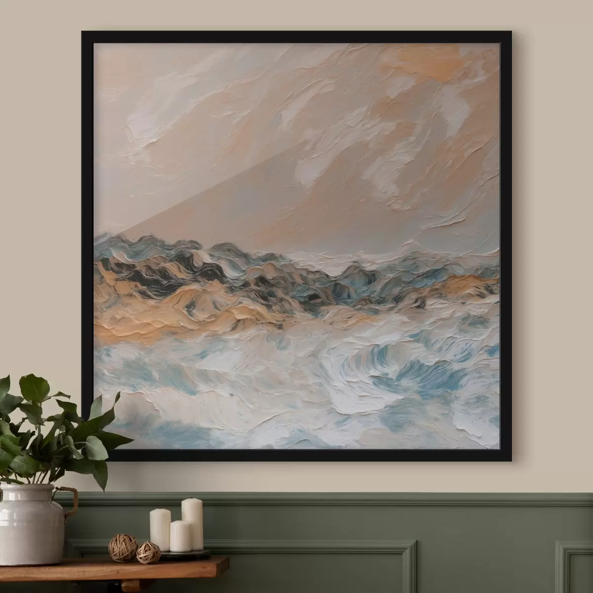 Poster Abstraktes Meer im Stil der Ölmalerei f42529