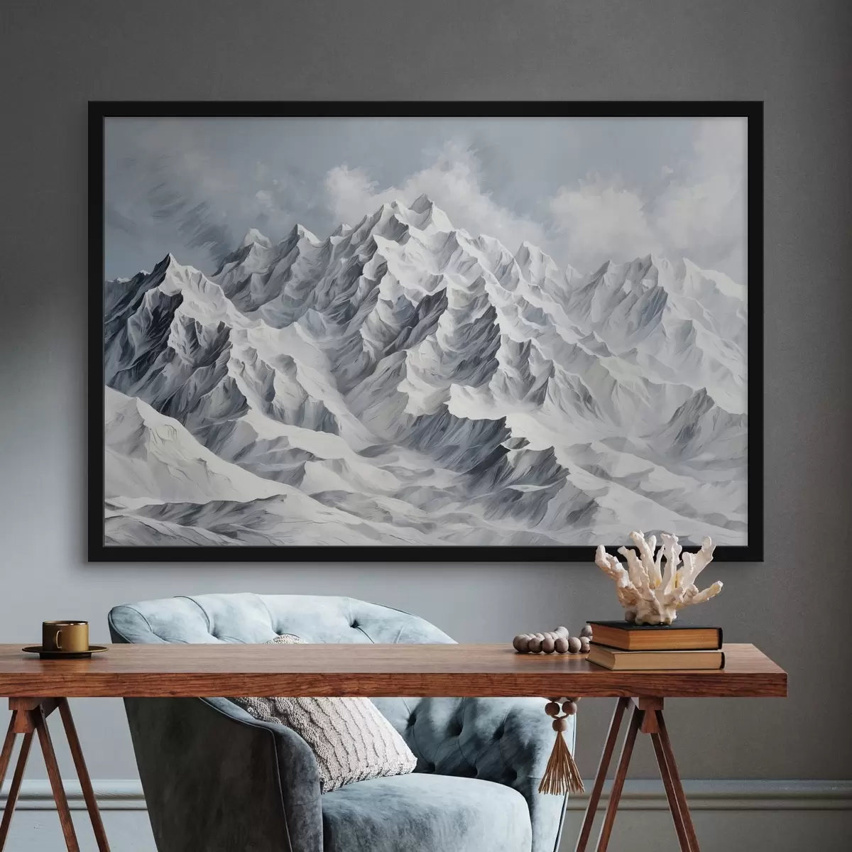 Poster Weiße schneebedeckte Berge f42542