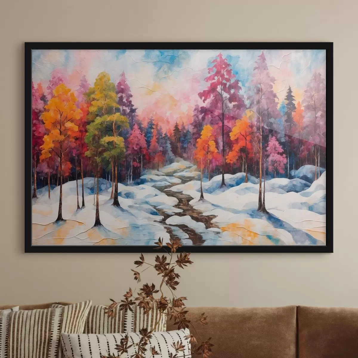 Poster Wald im Winter Stil Malerei in Aquarell f42549