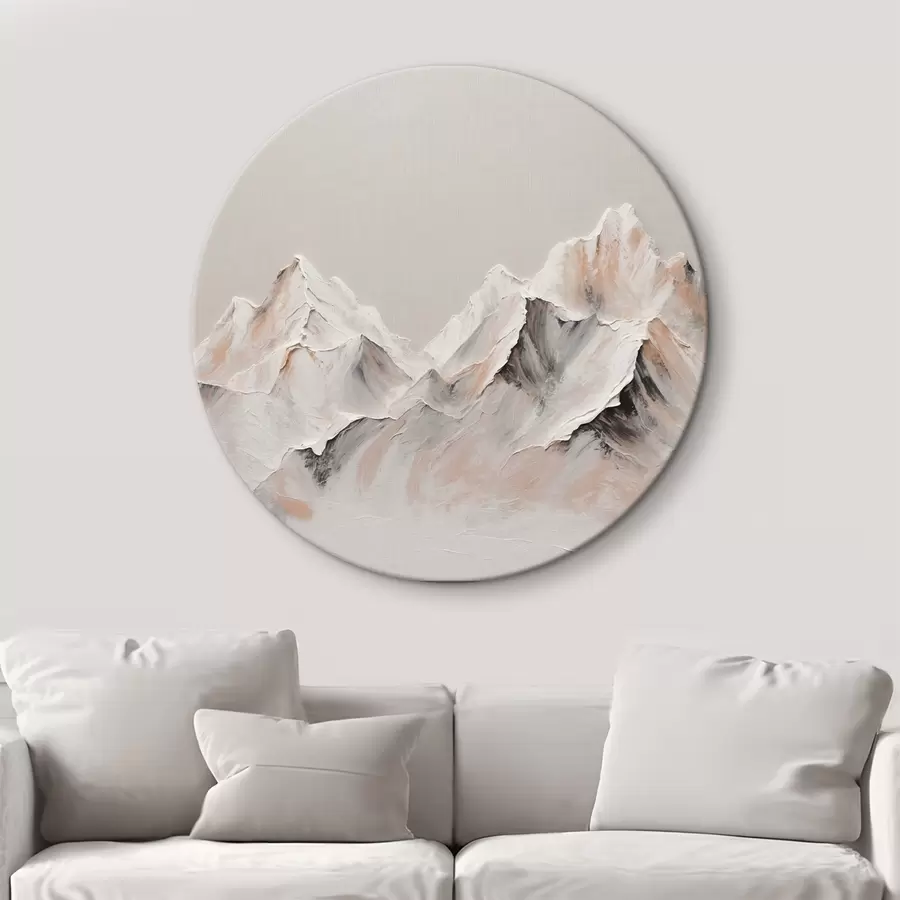 Wandbilder Berge auf weißem Hintergrund im Stil der Ölmalerei r42515