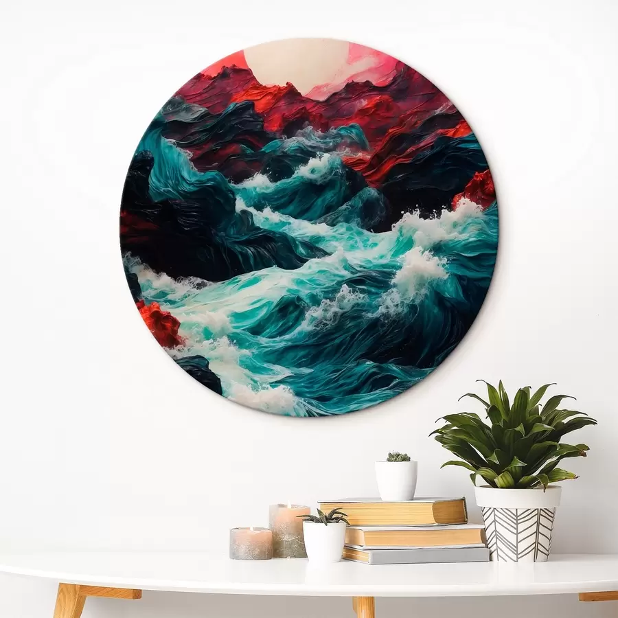 Wandbilder Stürmische See und weiße Sonne r42519