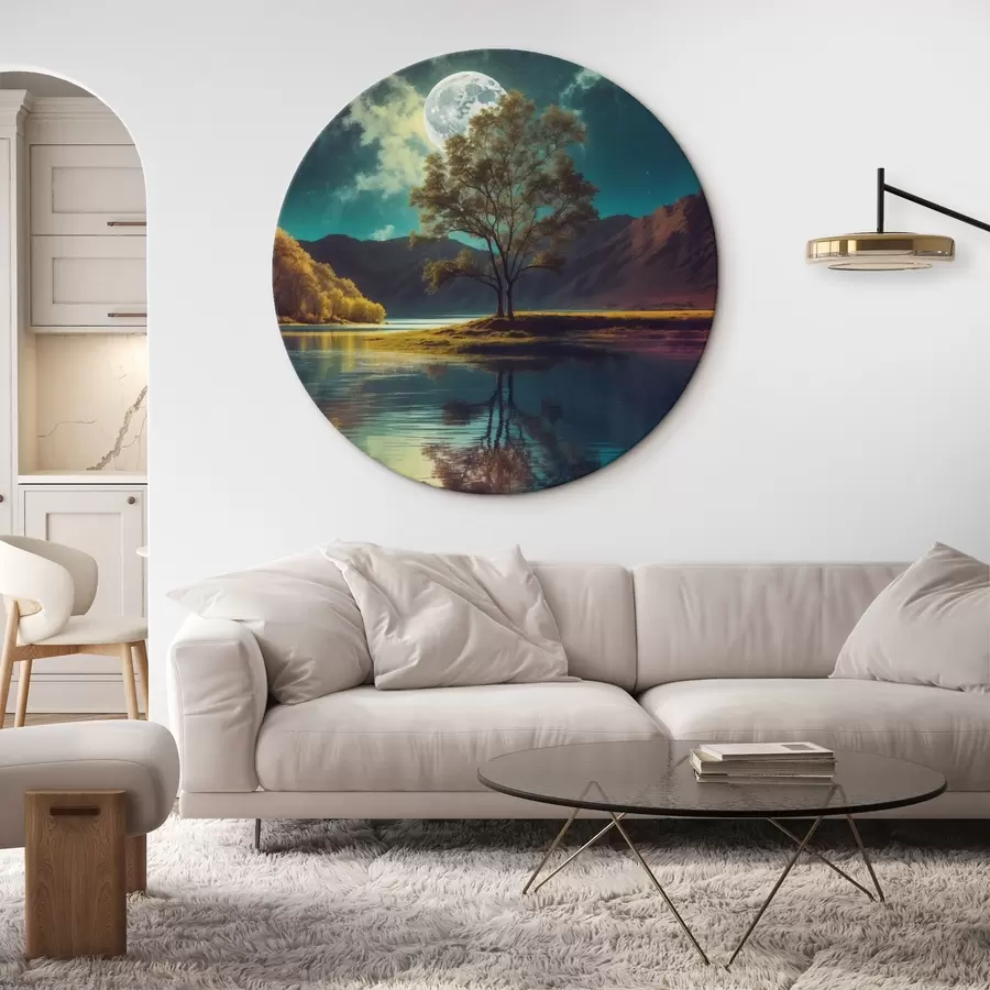 Wandbilder Baum in der Mitte des Sees r42520