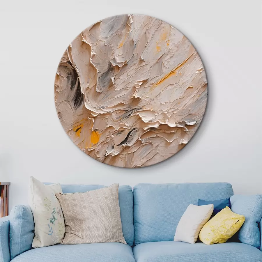 Wandbilder Abstrakte Malerei mit schwarzen und gelben Farben in Ölmalerei Stil r42526