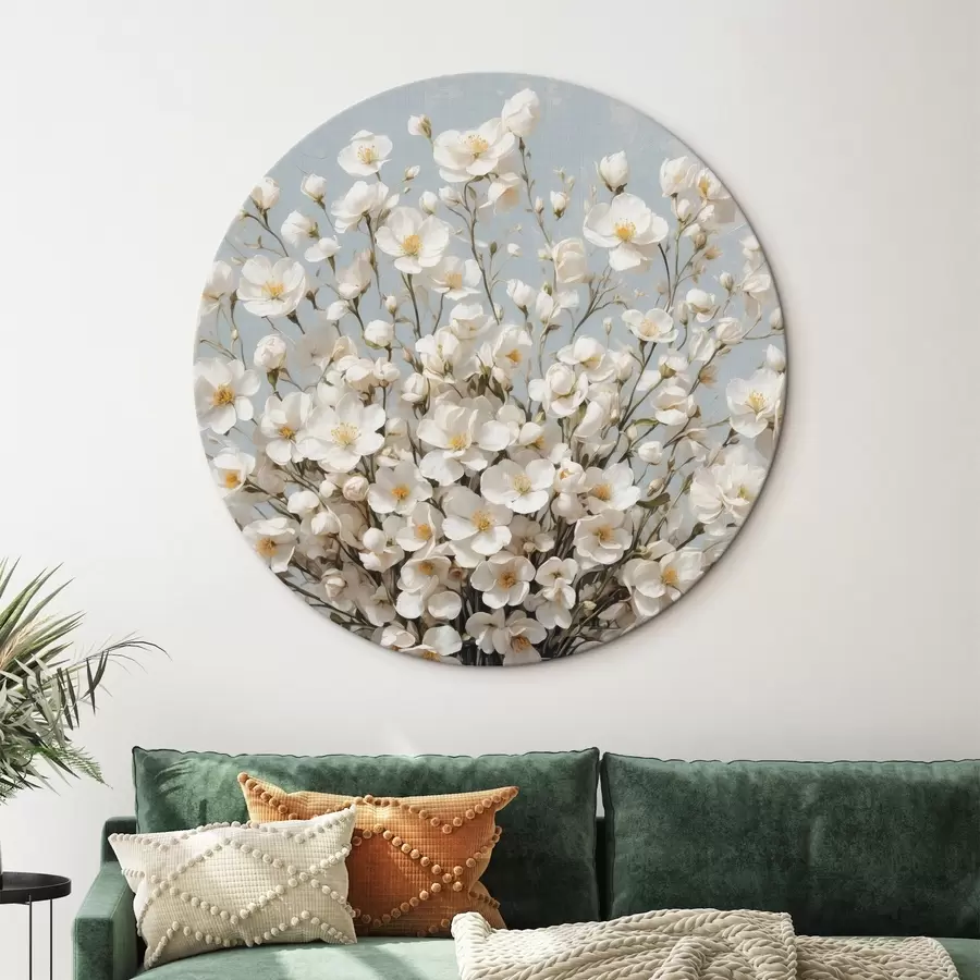 Wandbilder Weiße Blumen in transparenter Vase r42547