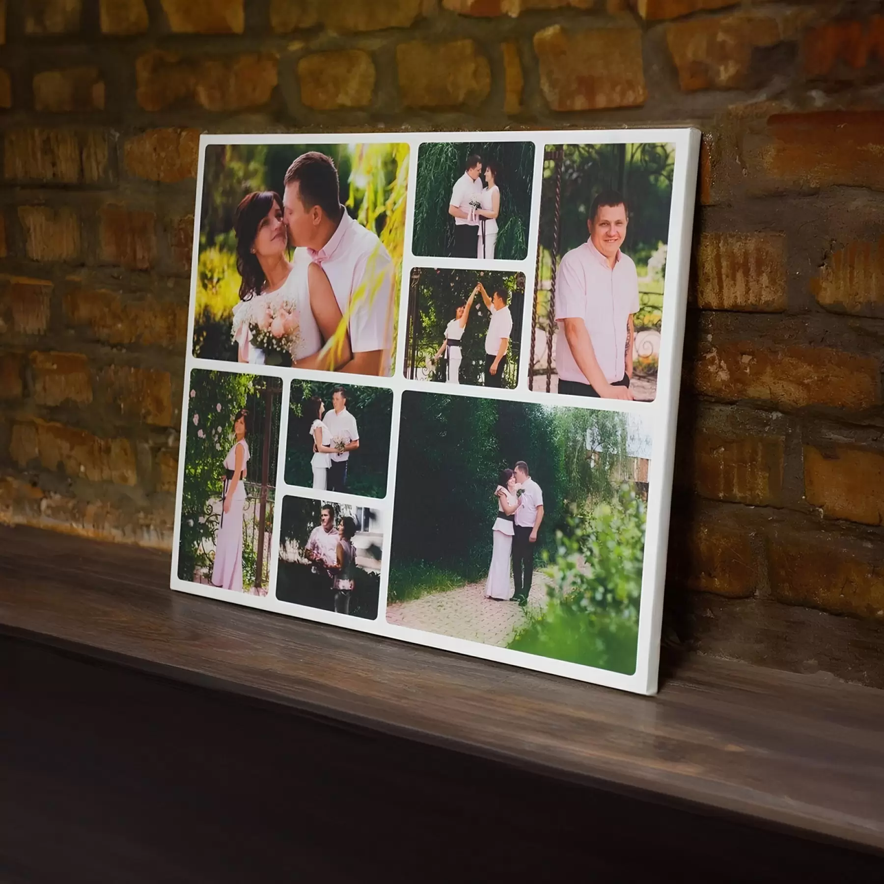 Wandbilder Fotocollage eines verliebten Paares auf Leinwand s42675