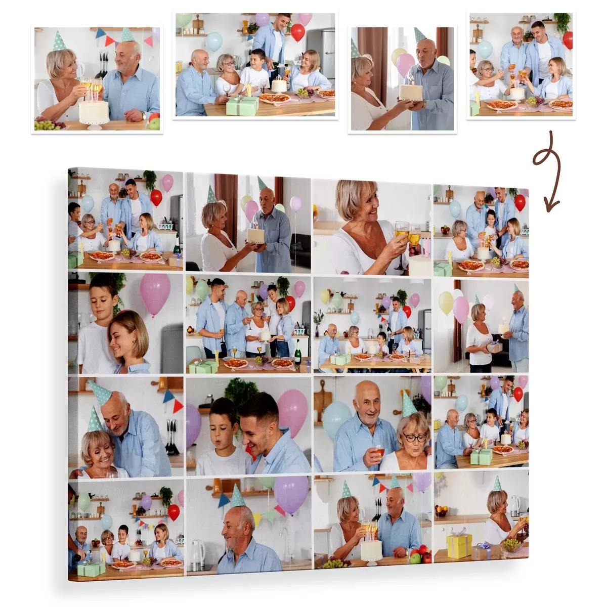 Wandbilder Fotocollage auf Leinwand als Geschenk zum Jahrestag s42698