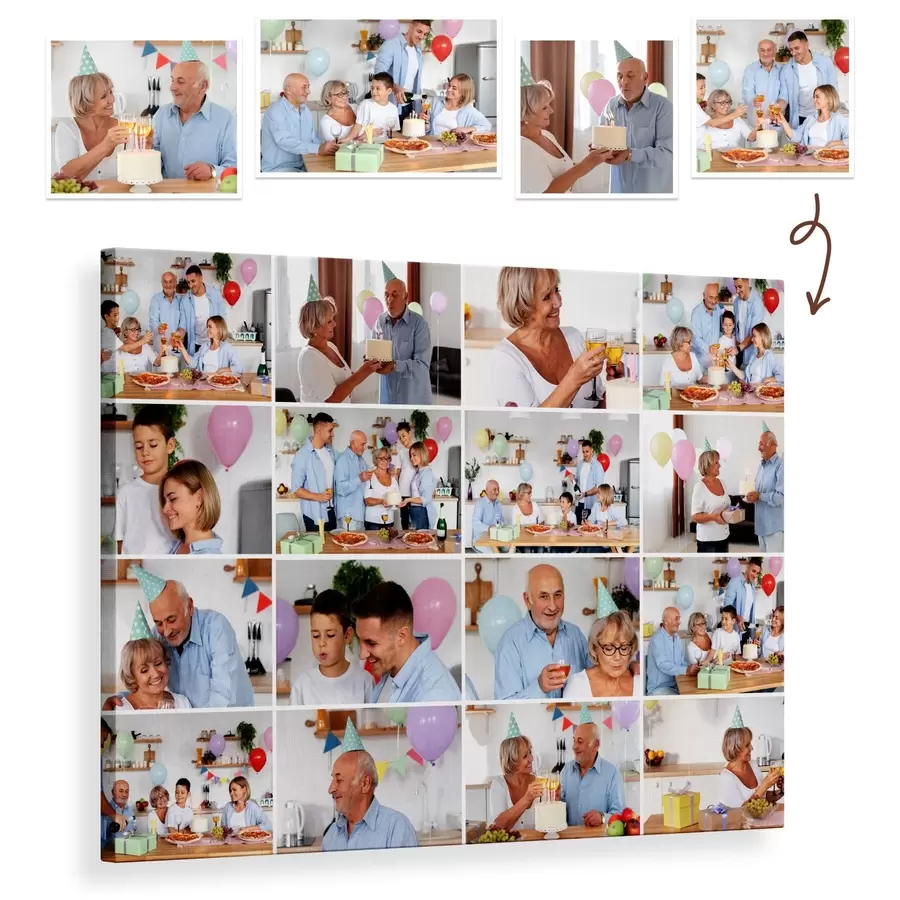 Wandbilder Fotocollage auf Leinwand als Geschenk zum Jahrestag s42698