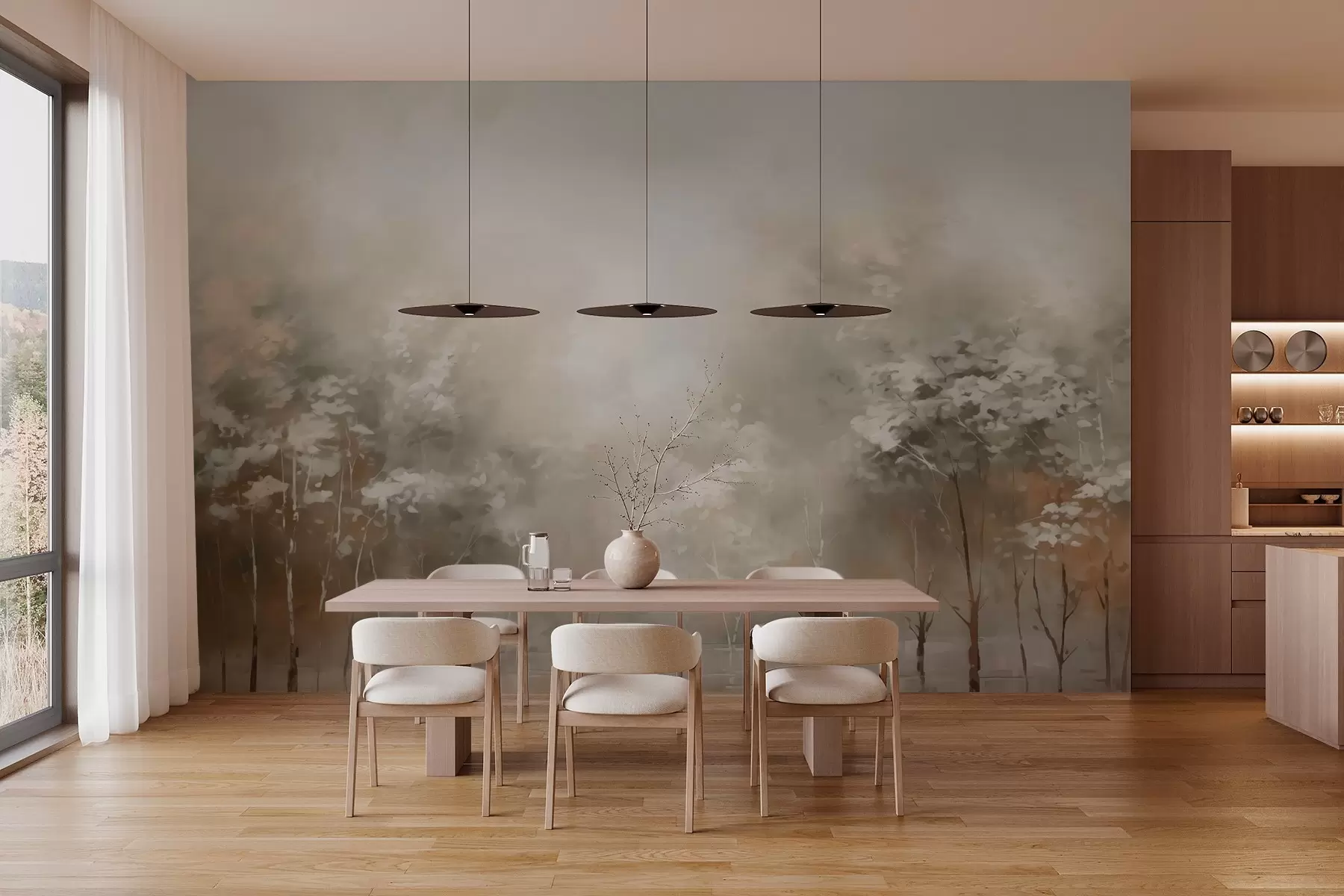 Fototapete Garten abstrakte Nachahmung der Malerei w02928