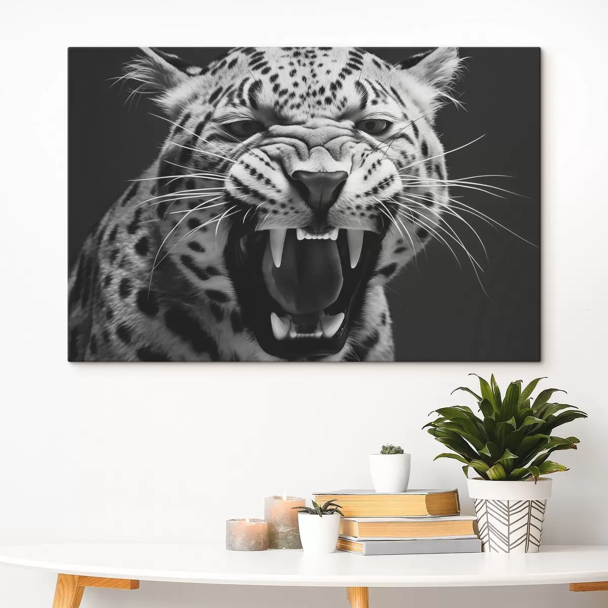Wandbilder Leopard in schwarz-weißem Stil s42646