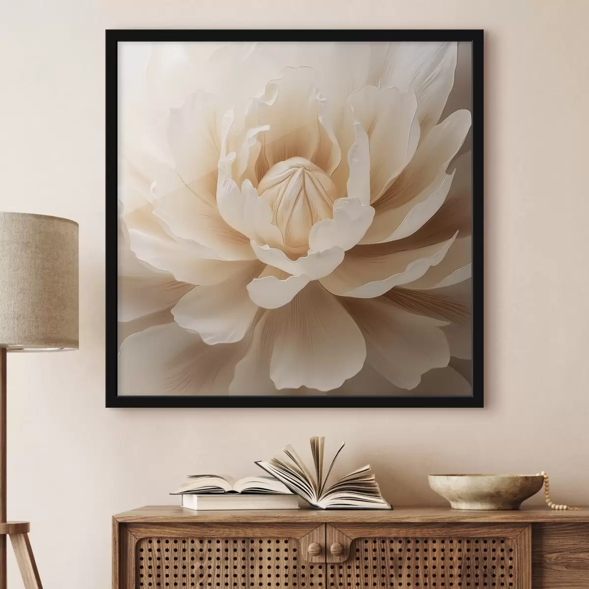 Poster Cremige Blume f42656