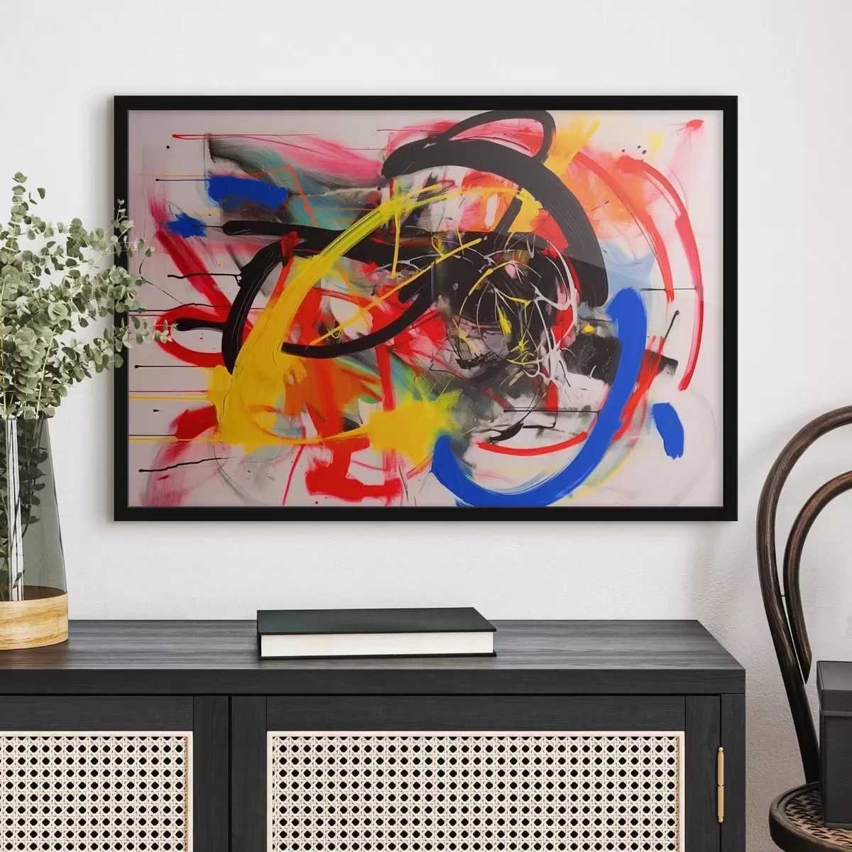 Poster Abstrakte Komposition in leuchtenden Farben f42663