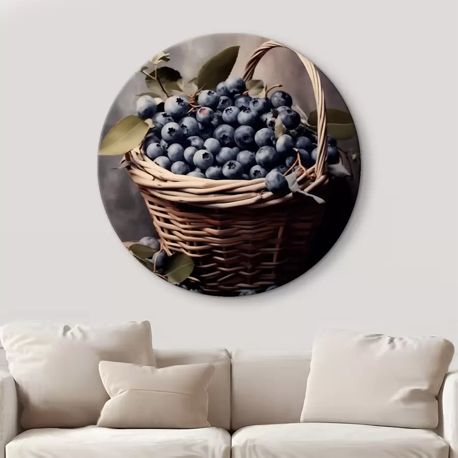 Wandbilder Korb mit Blaubeeren r42645