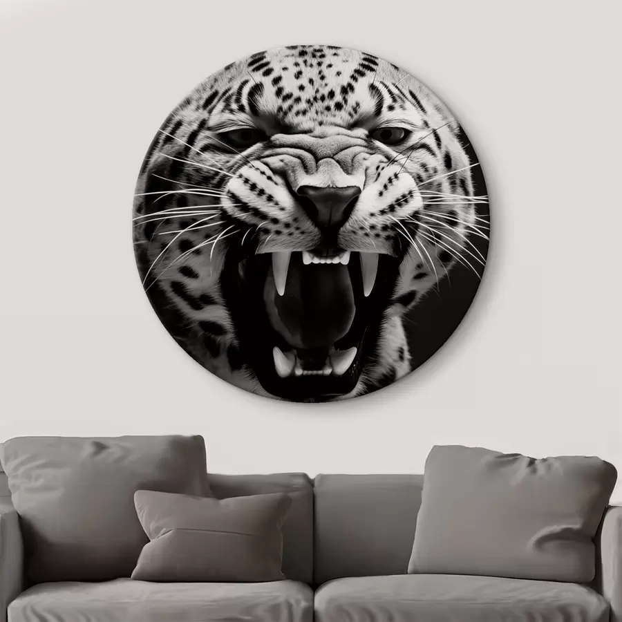 Wandbilder Leopard in schwarz-weißem Stil r42646