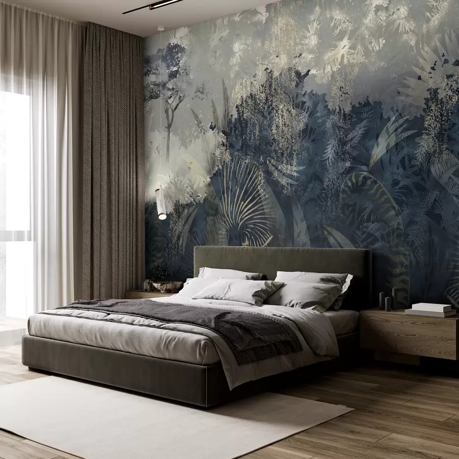 Fototapete Magisches Afrika mit Regenwald und Vektorelementen w02643