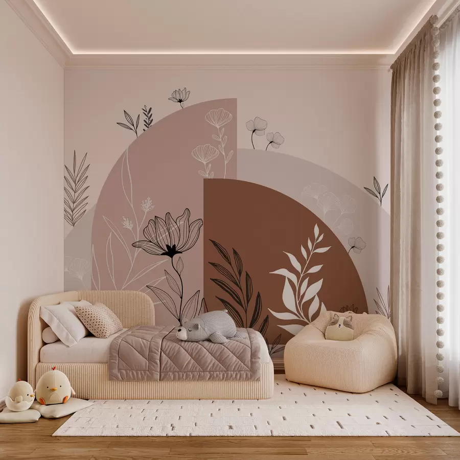 Wandbilder Blumen und Bögen im Boho-Stil w02933