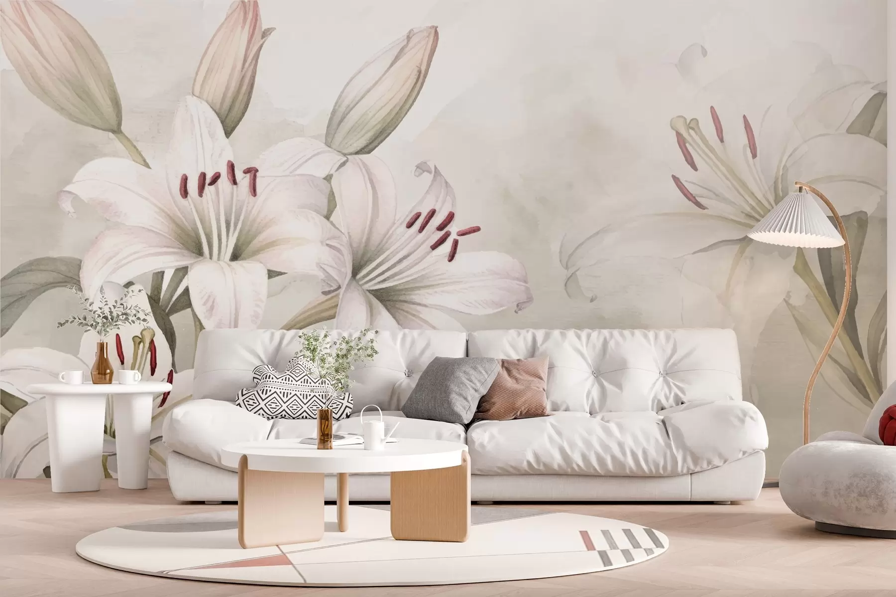Fototapete Große weiße Lilien w02958