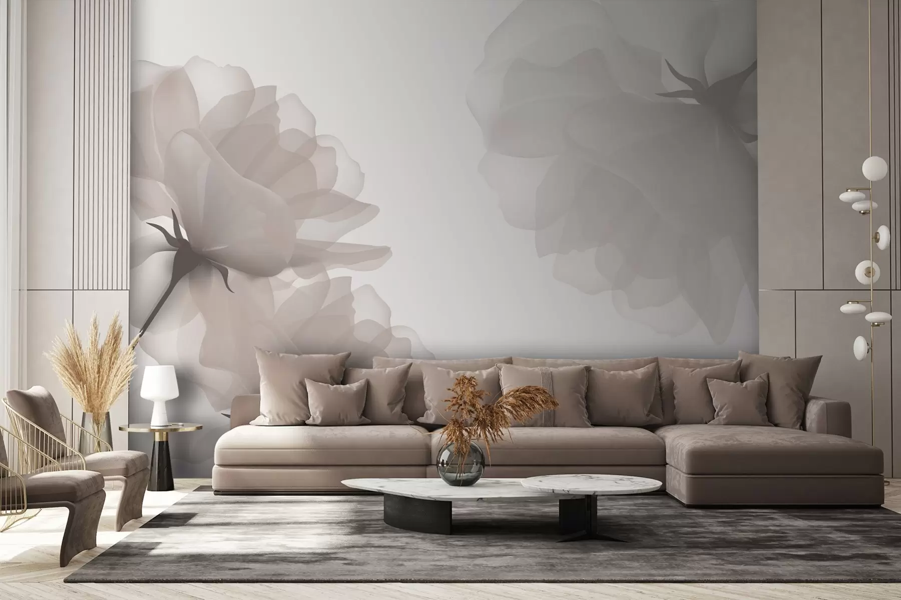 Fototapete Zarte große Blüten w02967