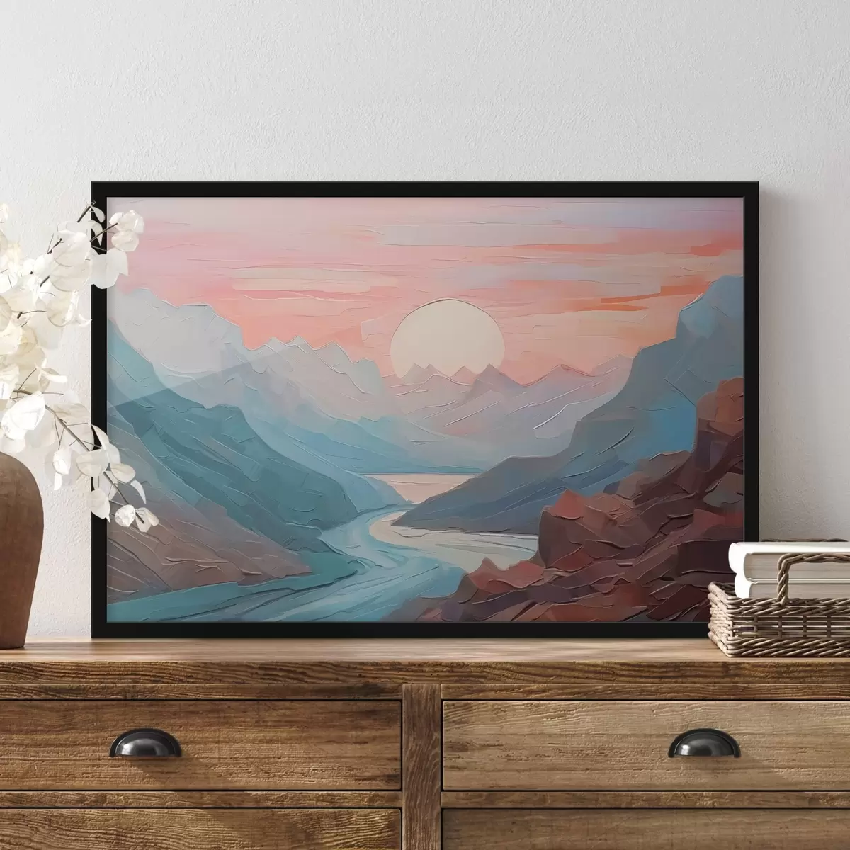 Poster Abstrakte Berglandschaft f42754