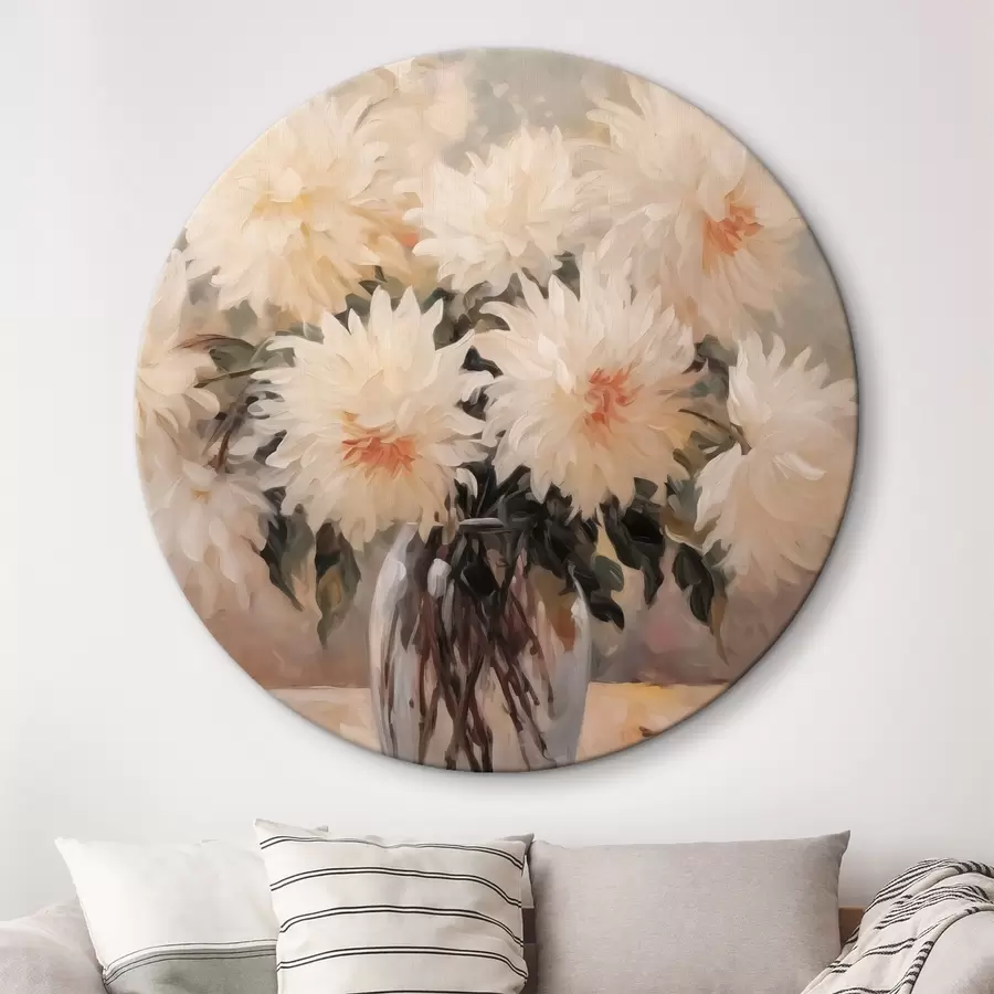 Wandbilder Chrysanthemen in einer Vase Nachahmung der Malerei r42744