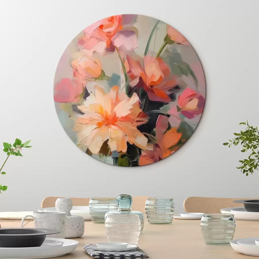 Wandbilder Chrysanthemen in einer Vase Nachahmung der Malerei Striche r42745