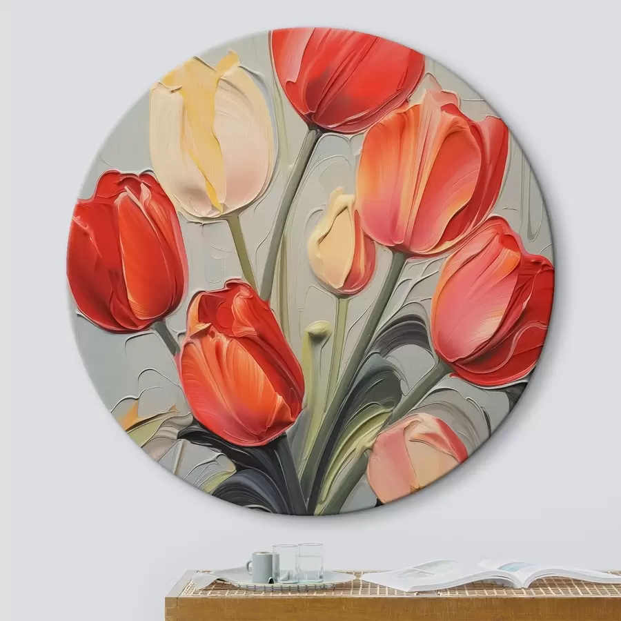 Wandbilder Helle Tulpen Nachahmung der Malerei r42756