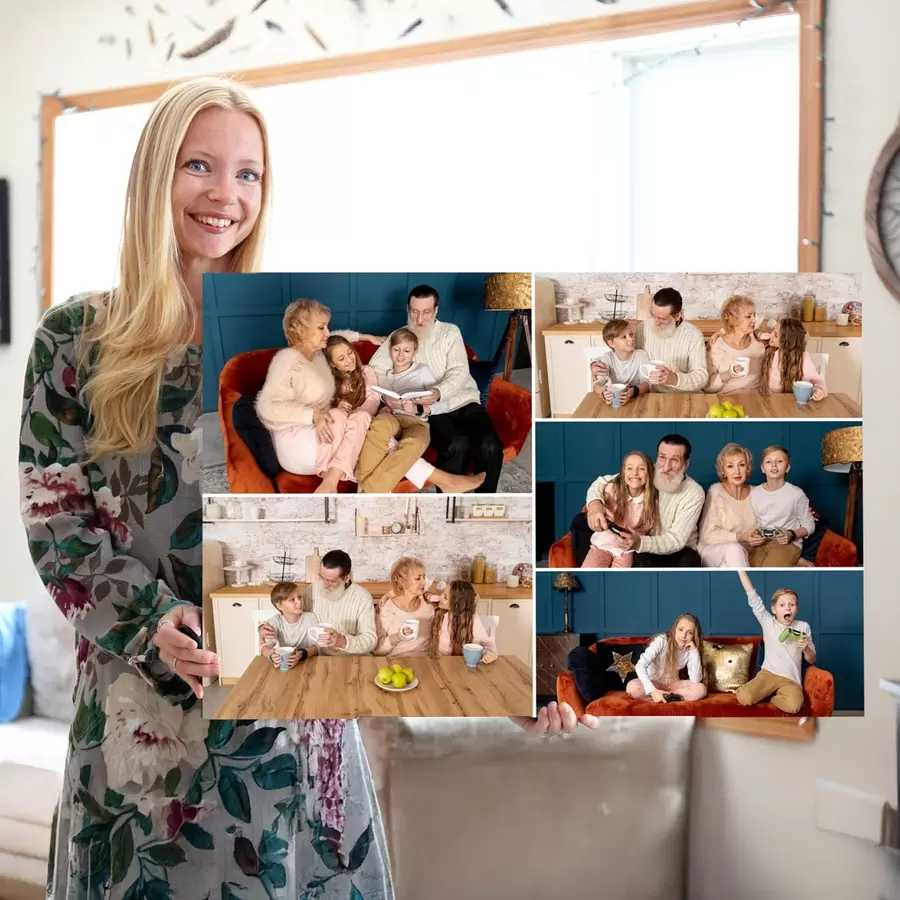 Wandbilder Gepflegte Familienerinnerungen in glücklichen Momenten s42802