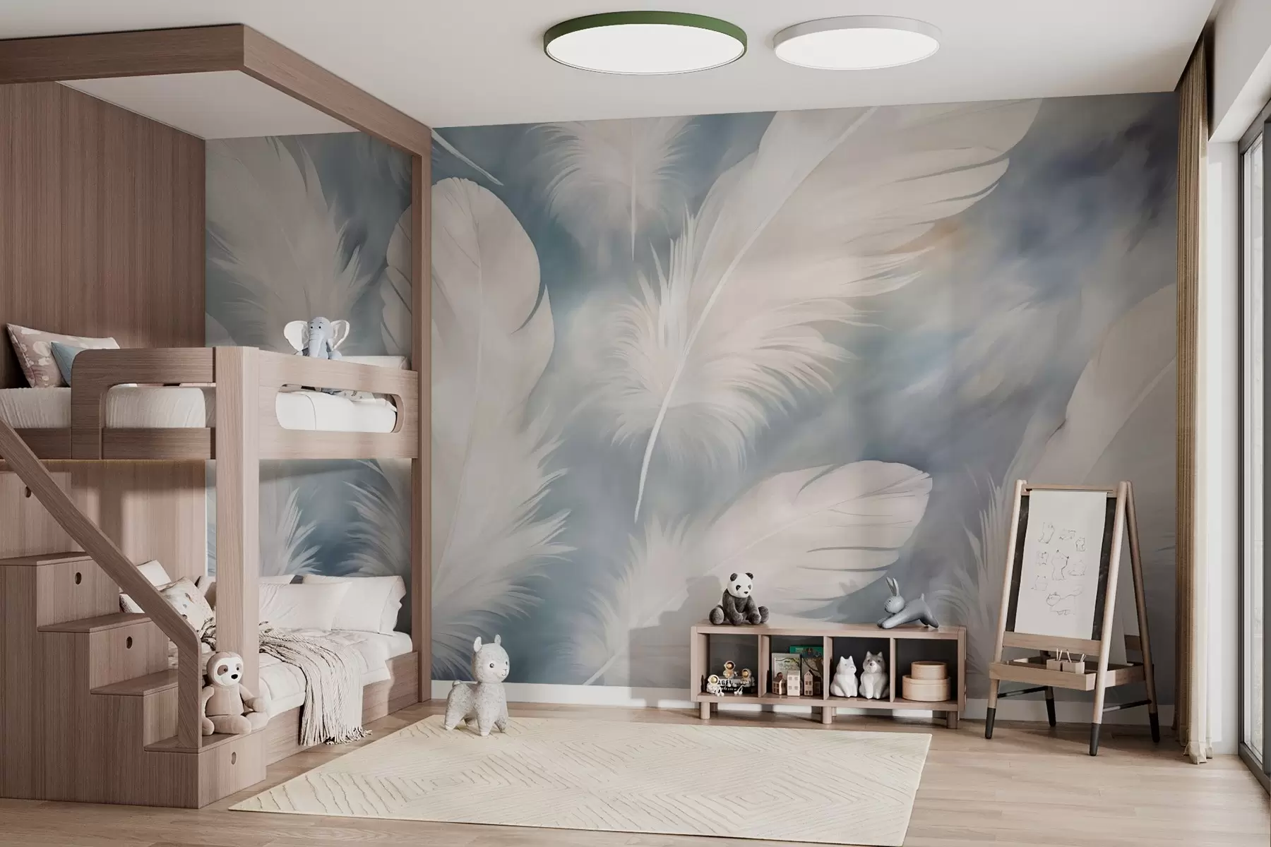 Fototapete Weiße Federn Nachahmung Aquarell w02945