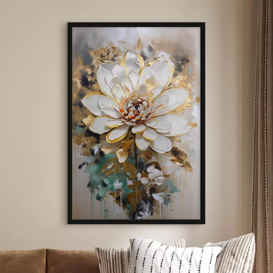 Fototapete Abstrakte Blume mit imitierten Farbspritzern auf dem Hintergrund f42707