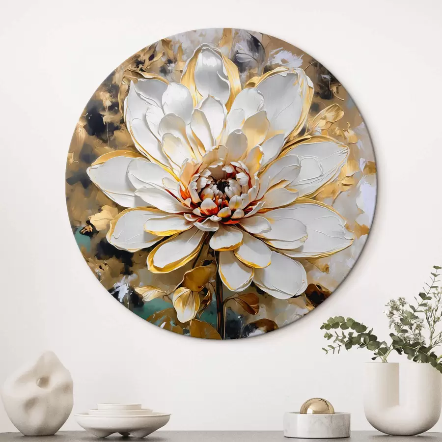 Wandbilder Abstrakte Blume mit imitierten Farbspritzern auf dem Hintergrund r42707