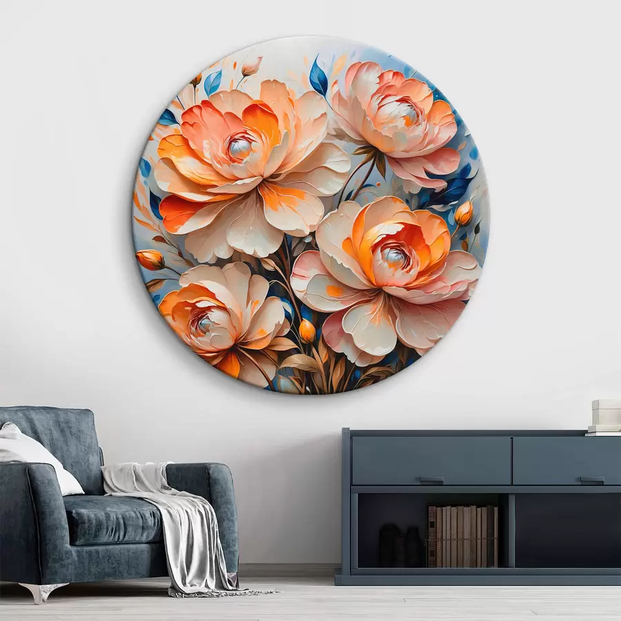 Wandbilder Blumen auf blauem Hintergrund r42709