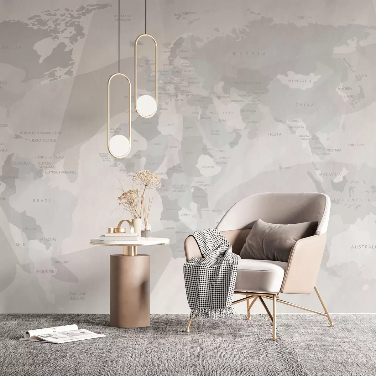 Fototapete Weltkarte und Geometrie w03007