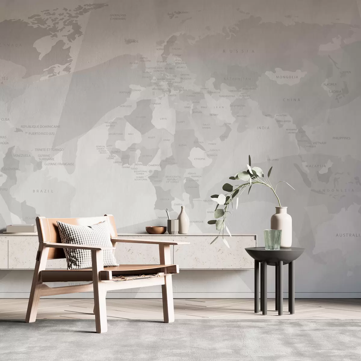 Fototapete Weltkarte Geometrie Wale w03007v1