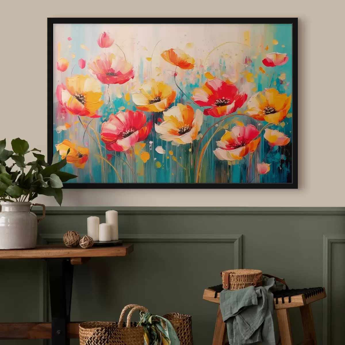 Poster Leuchtende Mohnblumen f42813