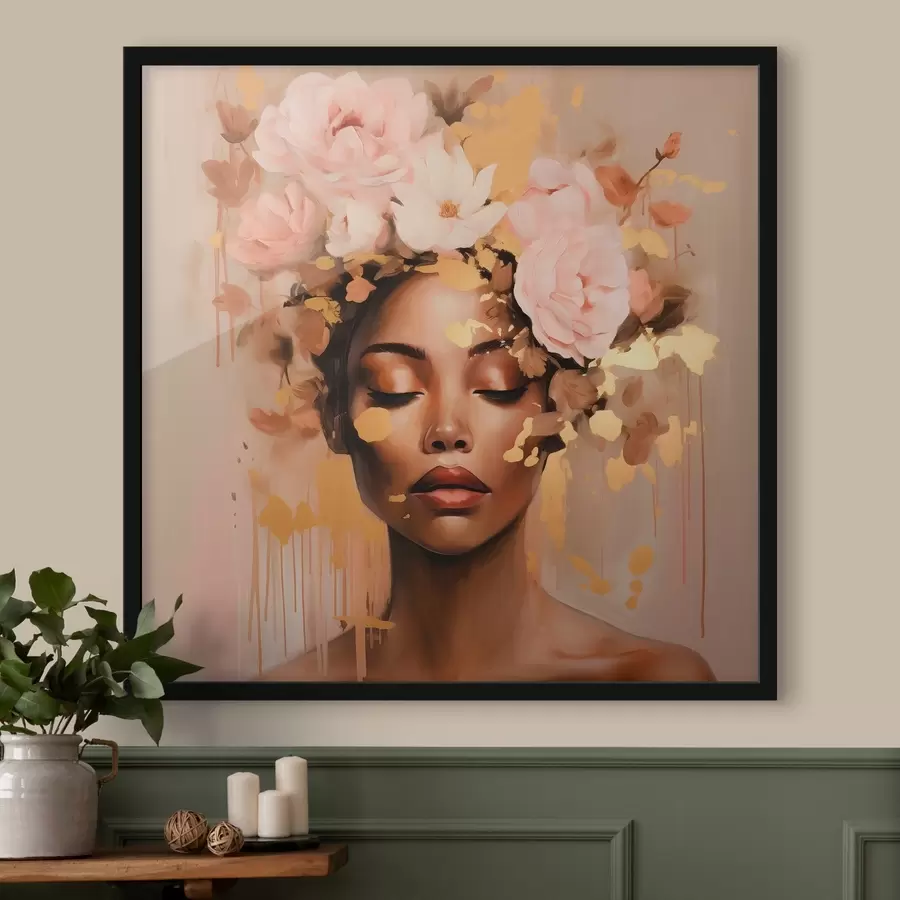 Fototapete Mädchen mit Blumenkrone f42814