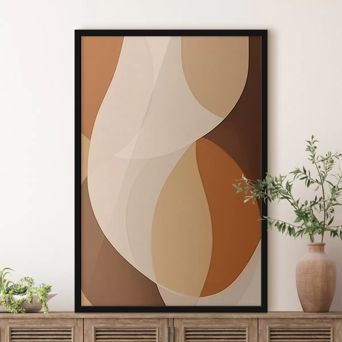 Poster Abstraktes Muster aus glatten Formen f42817