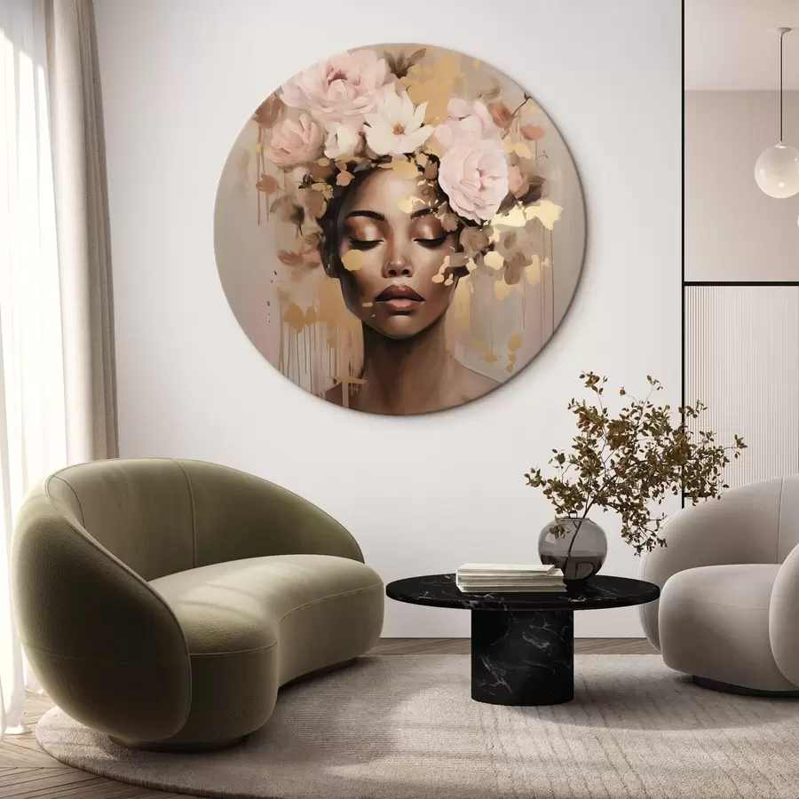 Wandbilder Mädchen mit Blumenkrone r42814