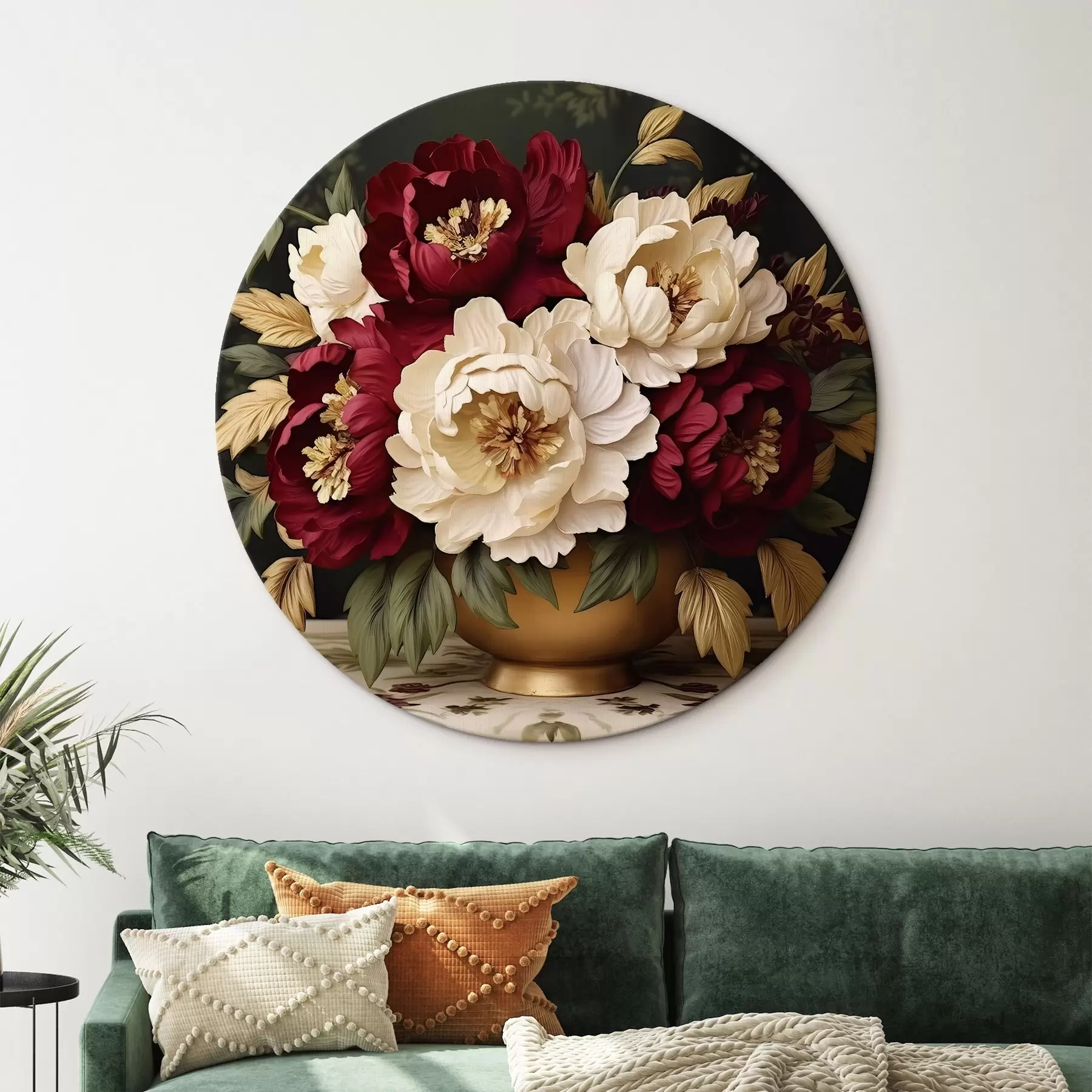 Wandbilder Rote und weiße Pfingstrosen in einer Vase r42820