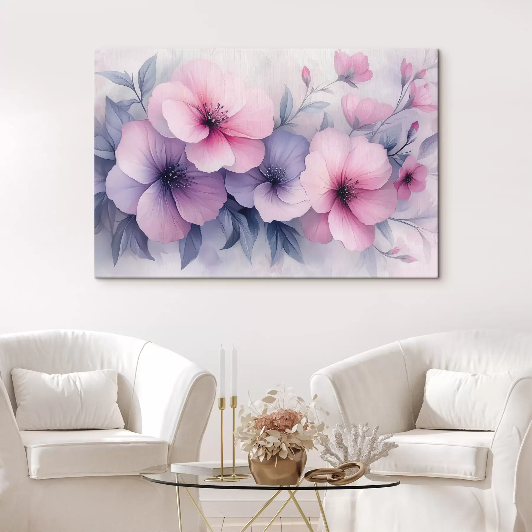 Fototapete Zarte rosa und lila Blüten s42851